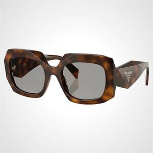 New PRADA Sunglasses Brown Juniper Tortoise Gray Lens Square